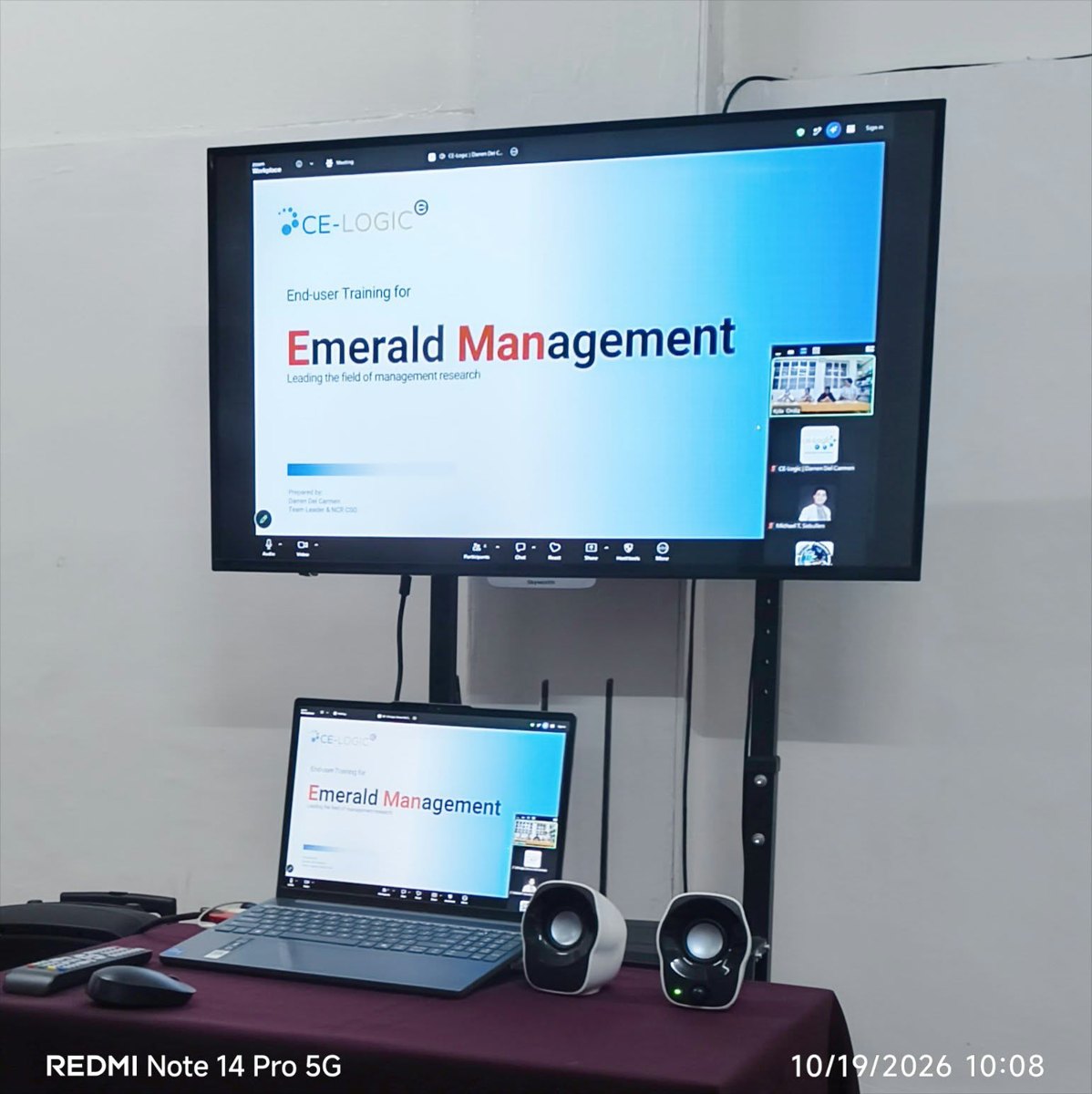 Emerald Management eJournals presentation by CE-Logic displayed during the training
